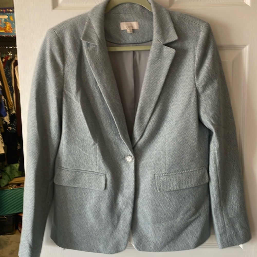 Loft single button elbow patch blazer